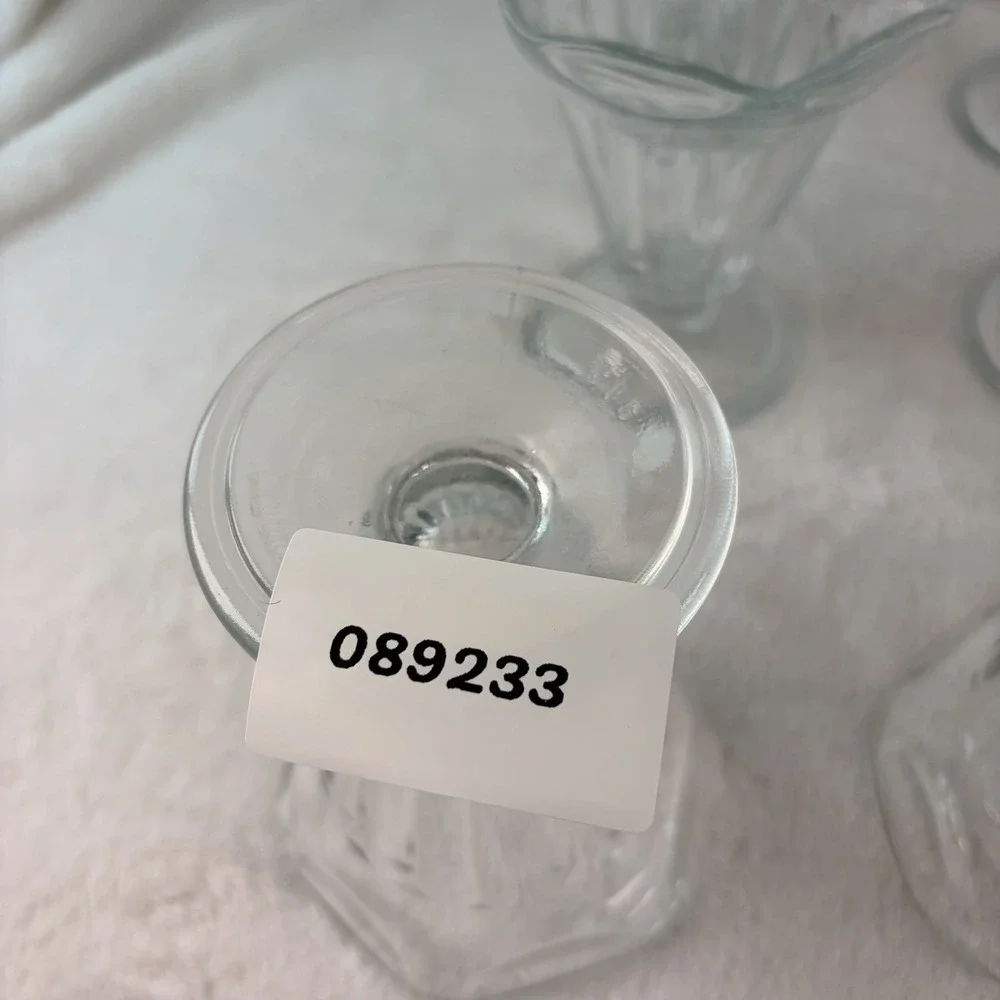 Vtg Kig Indonesia Tulip Soda Fountain Bowls Retro Pedestal Parfait Cups Set Of 8
